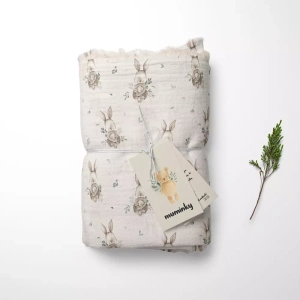 Otulacz Muślinowy | Kocyk 120x120 cm - Króliczki