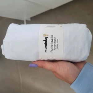 Prześcieradło Bawełniane Jersey 120x60cm Na gumce | Białe | OUTLET