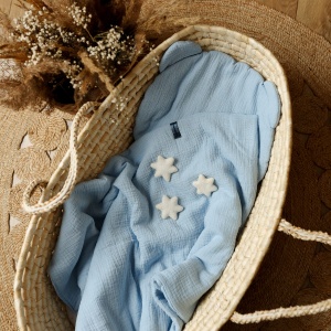 Komplet Pościeli Przedszkolaka 100x130cm Muślin | Błękitna