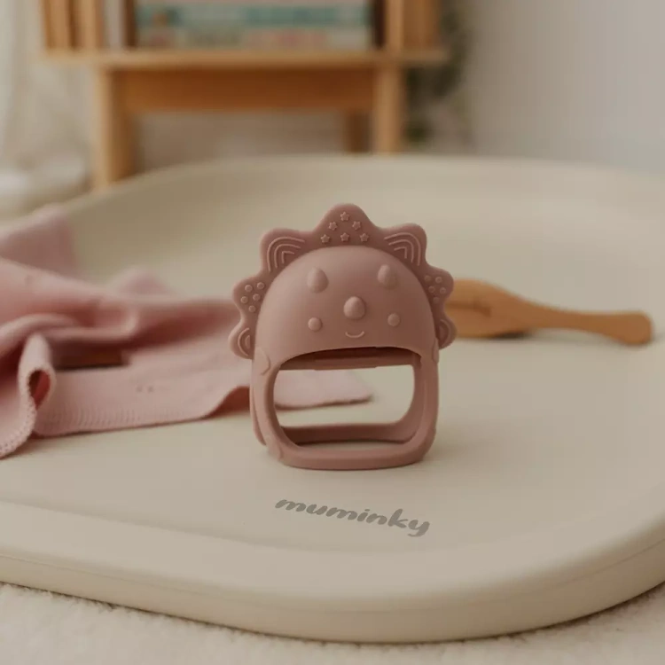 Gryzak Niemowlęcy Silikonowy DINO  Różowy.webp