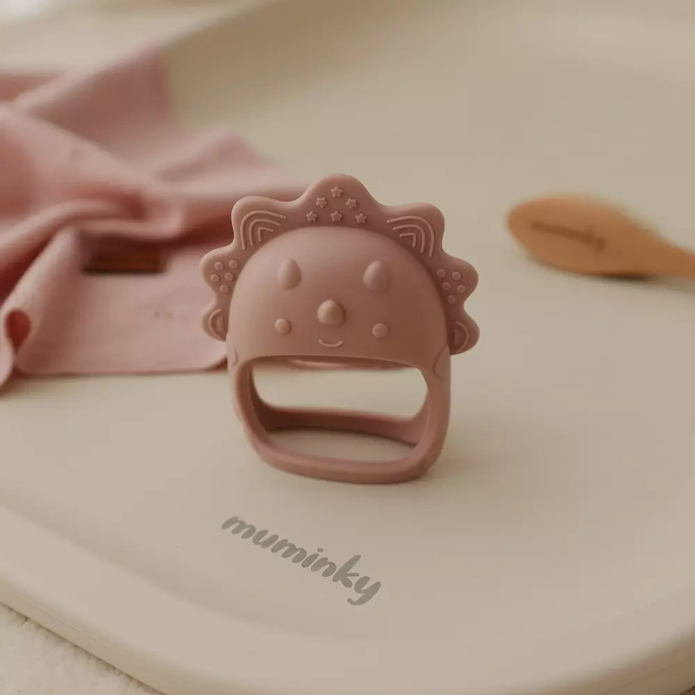 Gryzak Niemowlęcy Silikonowy DINO  Różowy.webp