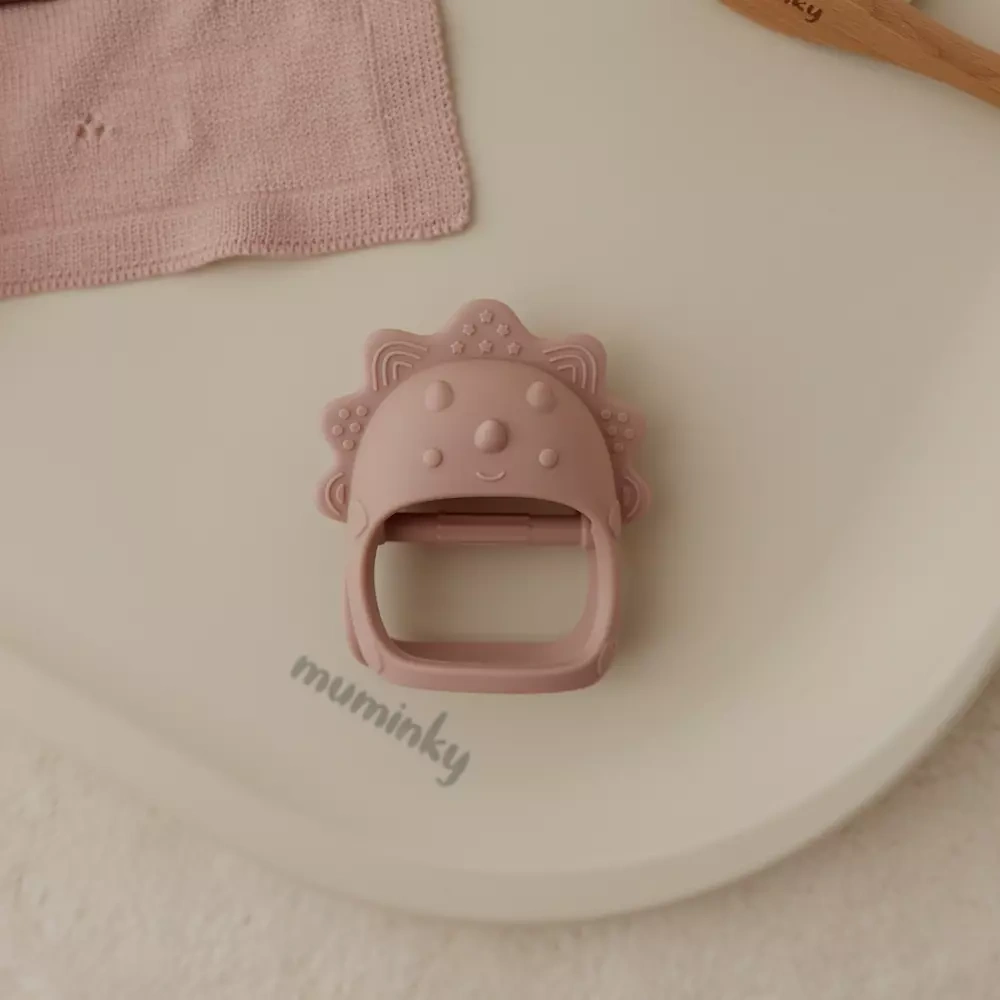 Gryzak Niemowlęcy Silikonowy DINO  Różowy.webp