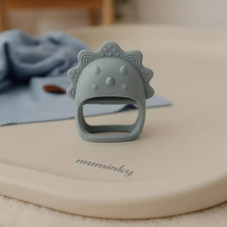 Gryzak Niemowlęcy Silikonowy DINO  Błękitny.webp