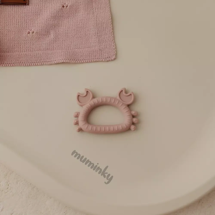 Gryzak Niemowlęcy Silikonowy KRAB | Różowy.webp
