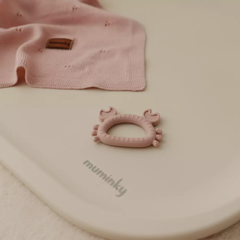 Gryzak Niemowlęcy Silikonowy KRAB | Różowy.webp