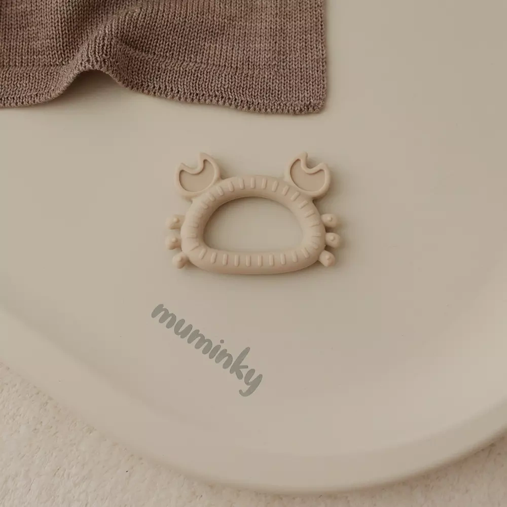 Gryzak Niemowlęcy Silikonowy KRAB | Beżowy.webp